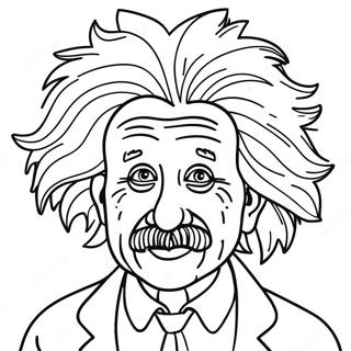 Hauska Albert Einstein hullulla hiustyylillä värittämissivu | Albert Einstein värityssivu