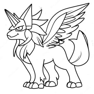 Majesteettinen Solgaleo taistelussa värityssivu | Solgaleo värityssivu