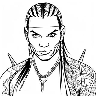 Jeff Hardy Värikkäillä Hiuksilla Värittämissivu | Jeff Hardy värityssivu