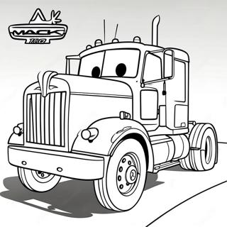 Värikäs Mack-kuorma-auto värityssivu | Mack-autot värityssivu