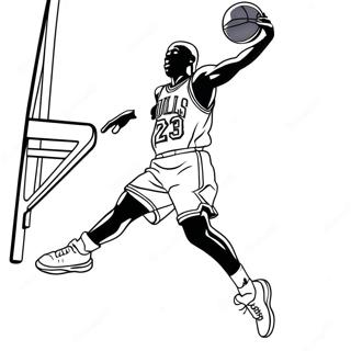Michael Jordan hyppäämässä donkkiin värityssivu | Michael Jordan värityssivu