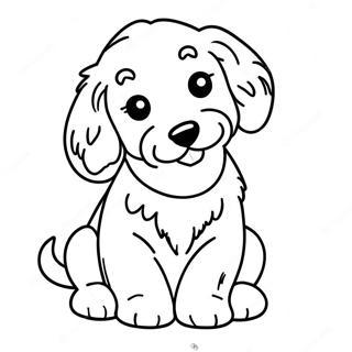 Goldendoodle-pennun värityssivu | Goldendoodle värityssivu