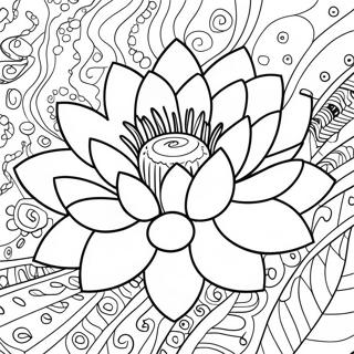 Lotus-kukka värityssivu | Lotus värityssivu