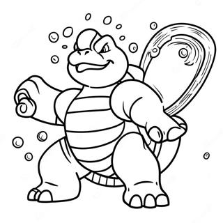 Blastoise vesitykeillä värityssivu | Blastoise värityssivu