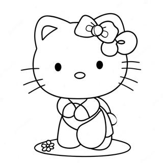 Hello Kitty Värittämiseen | Hello Kitty ja Spiderman värityssivu