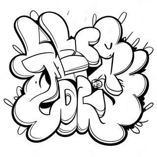 Siisti Graffiti-taide -värityssivu | Huume värityssivu
