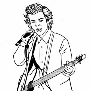 Harry Styles esiintyy lavalla värityskuva | Harry Styles värityssivu