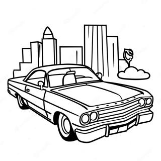 Lowrider-auto värittämissivu | Matala Auto värityssivu
