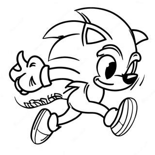 Sonic the Hedgehog Juoksee Nopeasti Värittämissivu | Sonic Mania värityssivu