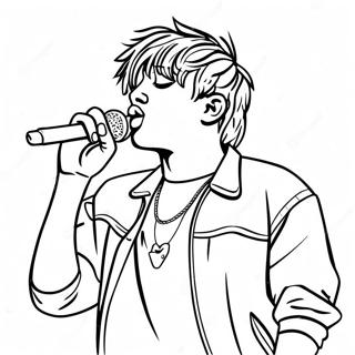 Juice WRLD esiintyy lavalla värityssivu | Juice WRLD värityssivu