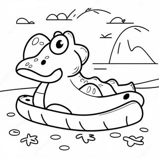 Värikkäät Crocsit rannalla värityskuva | Crocs värityssivu